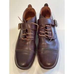 Leather Oxford Cumbres & Toltec Brown Mens Sz 8 Vero Cuoio Italy Lace up Strap
